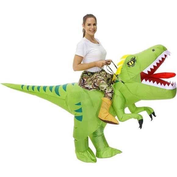 Adult Inflatable Dinosaur‎ Costume Funny Halloween Costumes for Men/Women T Rex - Picture 6 of 6